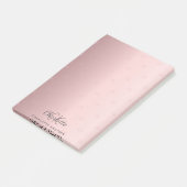 Blush roze monogram initiaal elegant post-it® notes (Schuin)