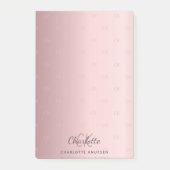 Blush roze monogram initiaal elegant post-it® notes (Voorkant)