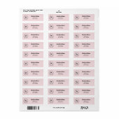 Blush roze monogram initiaal krans retour adres etiket (Full Sheet)