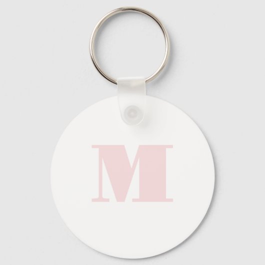 Blush Roze monogram Initiaal Modern Sleutelhanger (Voorkant)