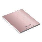 Blush roze monogram initiaal naam elegant notitieblok (Schuin)