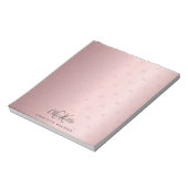 Blush roze monogram initiaal naam elegant notitieblok (Linkerzijde)