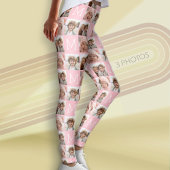 Blush Roze Monogram met Custom 3 Fotocollage Leggings
