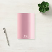 Blush roze monogram naam post-it® notes (Kantoor)