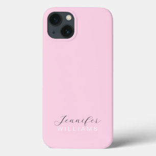 Blush Roze Monogram Pastel Minimalistisch Vrouweli Case-Mate iPhone Case
