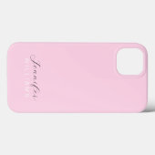 Blush Roze Monogram Pastel Minimalistisch Vrouweli Case-Mate iPhone Case (Achterkant (horizontaal))