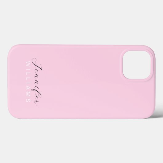 Blush Roze Monogram Pastel Minimalistisch Vrouweli Case-Mate iPhone Case (Achterkant (horizontaal))