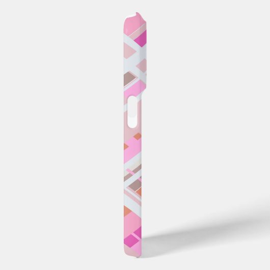 Blush roze monogram plaid girly magenta wit Case-Mate iPhone case (Achterkant / Rechts)