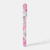 Blush roze monogram plaid girly magenta wit iPhone hoesje (Rechterkant)