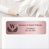 Blush roze monogram return address label (Insitu)