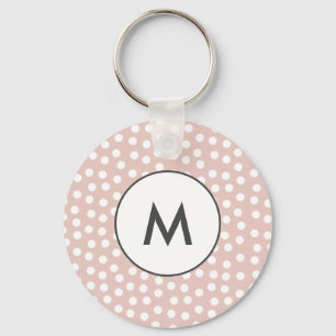 Blush roze monogram sleutelhanger