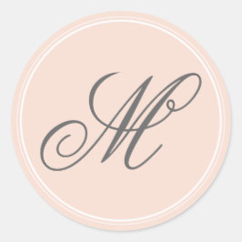 Blush roze monogram stickers