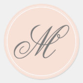 Blush roze monogram stickers (Voorkant)