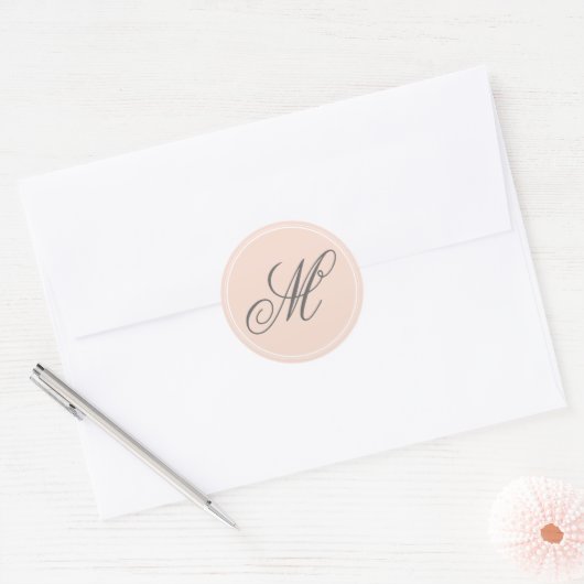 Blush roze monogram stickers (Envelop)