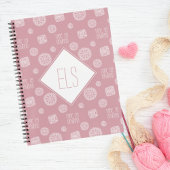 Blush roze monogram Tijd tot Unwind Crochet Notitieboek