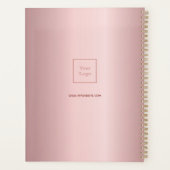 Blush roze monogram zakelijk logo planner (Achterkant)