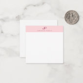 Blush Roze Monogrammed Eenvoudige Moderne Sjabloon (Voorkant / Achterkant in situ)