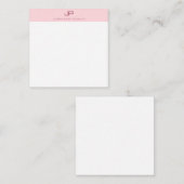 Blush Roze Monogrammed Eenvoudige Moderne Sjabloon (Voorkant / Achterkant)