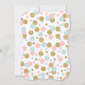 Blush roze munt en goud 1e verjaardag uitnodiging (Achterkant)