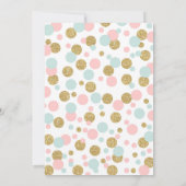 Blush roze munt en goud 1e verjaardag uitnodiging (Achterkant)