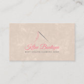 Blush roze naalddraden naaddruk naaien visitekaartje (Voorkant)