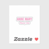 Blush roze naam aanmaken artistieke zakelijke toep sticker (Vel)