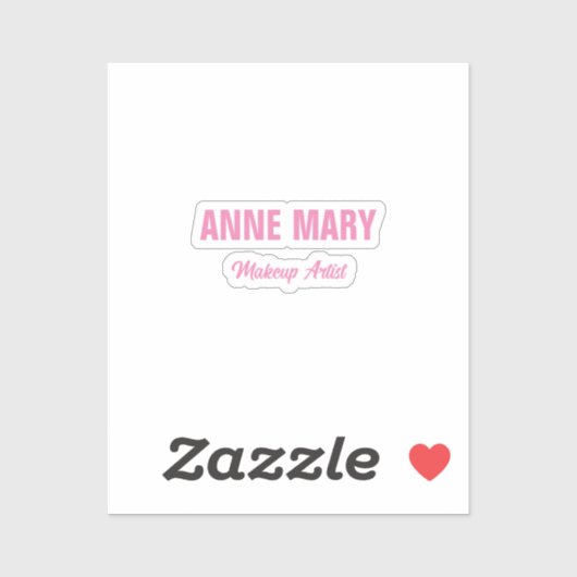 Blush roze naam aanmaken artistieke zakelijke toep sticker (Vel)