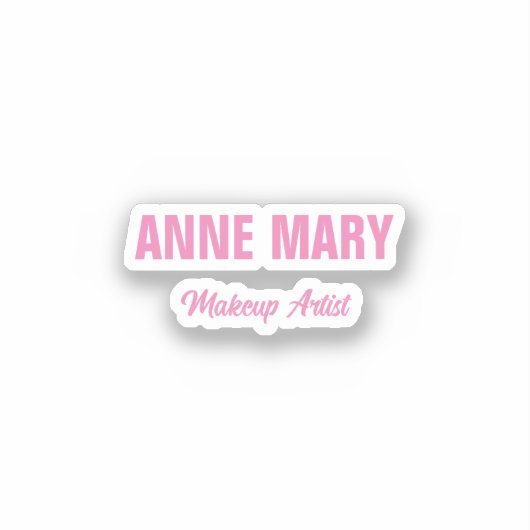 Blush roze naam aanmaken artistieke zakelijke toep sticker (Voorkant)