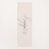 Blush Roze Naam Minimalistische Moderne Yoga Mat (Voorkant)