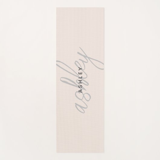Blush Roze Naam Minimalistische Moderne Yoga Mat (Voorkant)