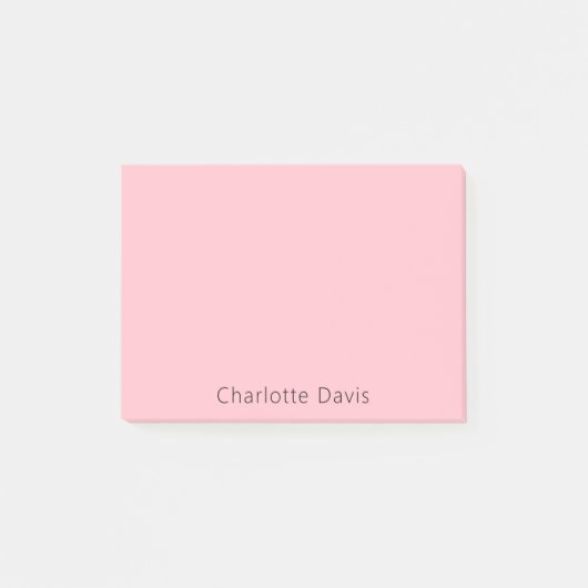 Blush roze naam post-it® notes (Voorkant)