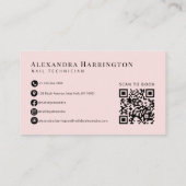 Blush Roze Nagel Specialist Vlinder Qr Code Visitekaartje (Achterkant)