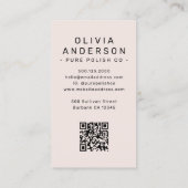 Blush Roze Nagel Tech Foto QR Code Visitekaartje (Achterkant)