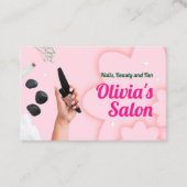 Blush roze nagels en schoonheidssalon visitekaartje (Voorkant)