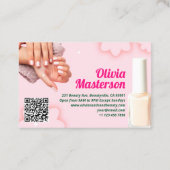 Blush roze nagels en schoonheidssalon visitekaartje (Achterkant)