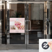 Blush Roze Nagelstudio Logo Foto Raamsticker (Kantoordeur)