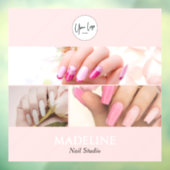 Blush Roze Nagelstudio Logo Foto Raamsticker (Vel 3)