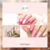 Blush Roze Nagelstudio Logo Foto Raamsticker (Vel 2)