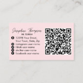 Blush Roze Nagelstudio QR Code Foto Visitekaartje (Achterkant)