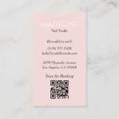 Blush Roze Nagelstylist Foto QR Code Visitekaartje (Achterkant)