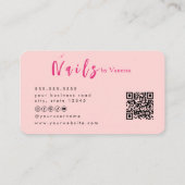 Blush Roze Nail Artist Salon QR Code Visitekaartje (Achterkant)