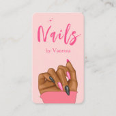 Blush Roze Nail Technician QR Code Nails Art Salon Visitekaartje (Voorkant)