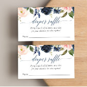 Blush roze Navy baby shower luier loterij kaarten