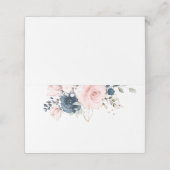 Blush roze Navy bloemenbruiloft rozen Plaatskaartje (Buitenkant ongevouwen)