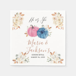 Blush Roze & Navy Pompoen Geslacht Reveal Servet