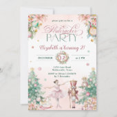 Blush roze notenkraker meisjes verjaardagsfeestje kaart (Voorkant)