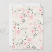 Blush roze Olifant Baby shower Meisje Kaart (Achterkant)