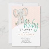 Blush roze olifant meisje Waterverf illustratie Kaart (Voorkant)