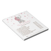 Blush roze olifant raad wie Baby shower game is Notitieblok (Schuin)