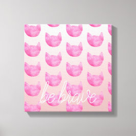 Blush roze ombre cat be Brave Canvas Afdruk